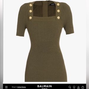 balmain sleeveless blazer dress turquoise gold buttons Astral Rose Gold Short A-Line Sequin Dress